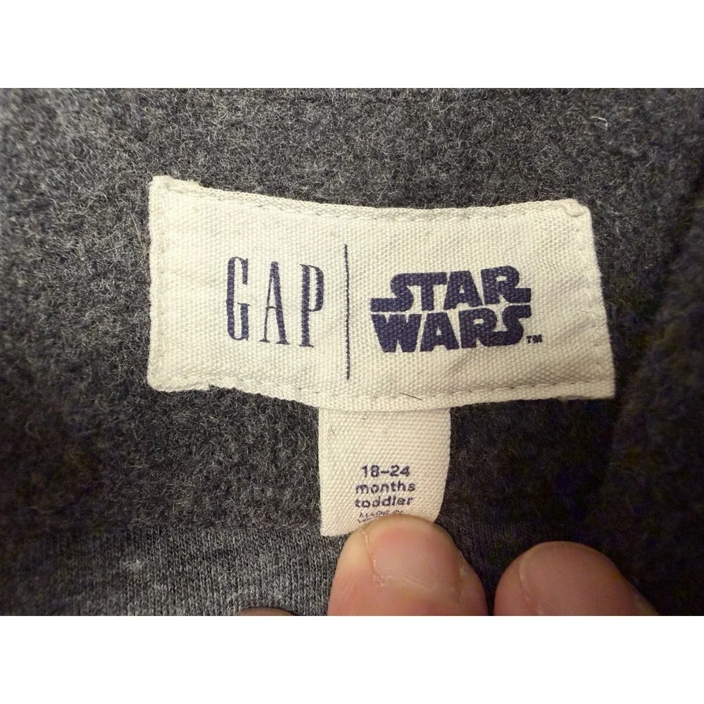 Gap Star Wars Varsity Jacket Grogu Baby Yoda 18-24M Gray Cream Toddler Letterman